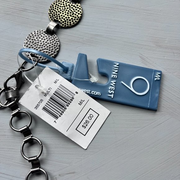 Nine West Women's Belt Metal Disc Round Medallion Silver Gold Bronze M/L (NWT) - Picture 4 of 7